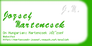 jozsef martencsek business card